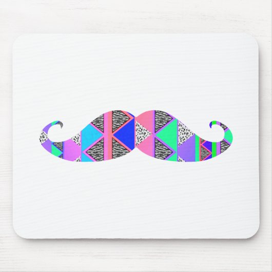 Colorful Turquoise Aztec Pattern Mustache Muismat (Voorkant)