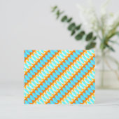 Colorful Turquoise Blue Oranje Yellow Pattern Briefkaart (Staand voorkant)