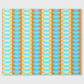 Colorful Turquoise Blue Oranje Yellow Pattern Cadeaupapier (Vlak)