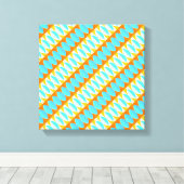 Colorful Turquoise Blue Oranje Yellow Pattern Canvas Afdruk (Insitu (Houten vloer))