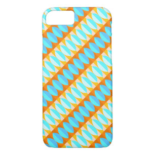 Colorful Turquoise Blue Oranje Yellow Pattern iPhone 8/7 Hoesje