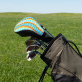 Colorful Turquoise Blue Oranje Yellow Pattern Golfheadcover (Insitu)