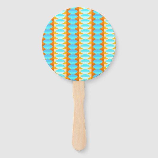 Colorful Turquoise Blue Oranje Yellow Pattern Handwaaier (Voorkant)