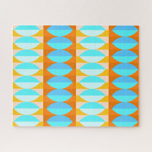 Colorful Turquoise Blue Oranje Yellow Pattern Legpuzzel