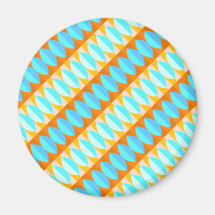 Colorful Turquoise Blue Oranje Yellow Pattern Magneet