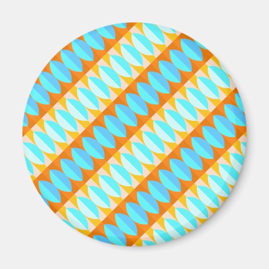 Colorful Turquoise Blue Oranje Yellow Pattern Magneet (Voorkant)