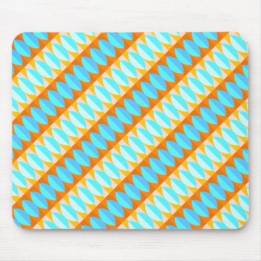 Colorful Turquoise Blue Oranje Yellow Pattern Muismat (Voorkant)