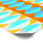 Colorful Turquoise Blue Oranje Yellow Pattern Perfect Poster (Hoek)