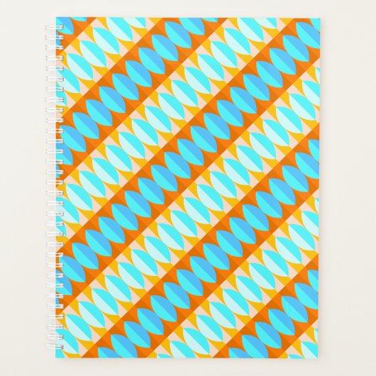 Colorful Turquoise Blue Oranje Yellow Pattern Planner (Voorkant)