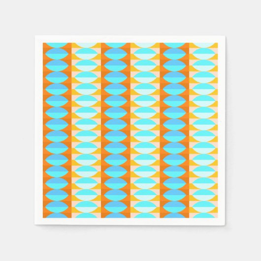 Colorful Turquoise Blue Oranje Yellow Pattern Servet (Voorkant)
