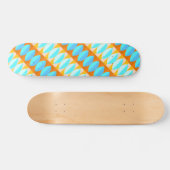 Colorful Turquoise Blue Oranje Yellow Pattern Skateboard (Horizontaal)