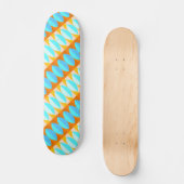 Colorful Turquoise Blue Oranje Yellow Pattern Skateboard (Voorkant)