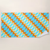 Colorful Turquoise Blue Oranje Yellow Pattern Strandlaken (Voorkant)