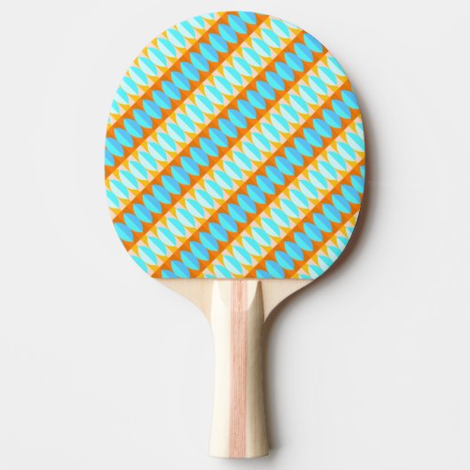 Colorful Turquoise Blue Oranje Yellow Pattern Tafeltennisbatje (Voorkant)