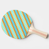 Colorful Turquoise Blue Oranje Yellow Pattern Tafeltennisbatje (Zijkant)