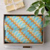 Colorful Turquoise Blue Oranje Yellow Pattern Tissuepapier (Geschenk)