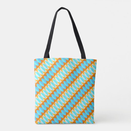 Colorful Turquoise Blue Oranje Yellow Pattern Tote Bag (Achterkant)