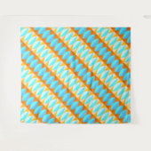 Colorful Turquoise Blue Oranje Yellow Pattern Wandkleed (Voorkant (horizontaal))