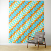 Colorful Turquoise Blue Oranje Yellow Pattern Wandkleed (In situ)