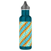 Colorful Turquoise Blue Oranje Yellow Pattern Waterfles (Links)