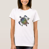 Colorful Turtle Chakras T-shirt (Voorkant)