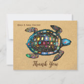 Colorful Turtle Sandy Beach Dank u (Voorkant)