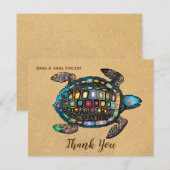 Colorful Turtle Sandy Beach Dank u (Voorkant / Achterkant)