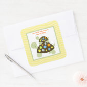 Colorful Turtle SQUARE Favor Sticker - Geel (Envelop)