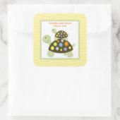 Colorful Turtle SQUARE Favor Sticker - Geel (Tas)