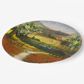 Colorful Tuscan Landscape Wedding Papieren Bordje (Gekanteld)