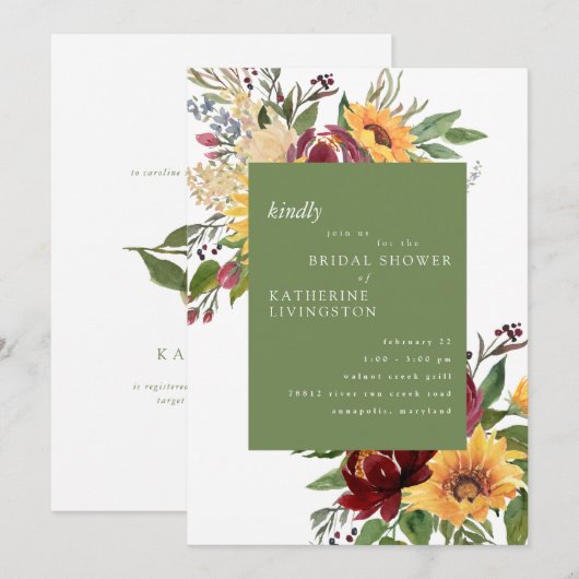 Colorful Tuscan Sunflower Vrijgezellenfeest Kaart (Voorkant / Achterkant)