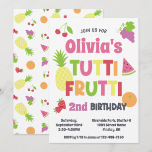 Colorful Tutti Frutti Birthday Party, elke leeftij Kaart