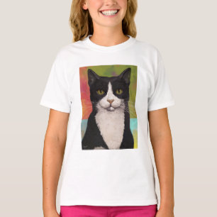 Colorful Tuxedo Cat T-shirt