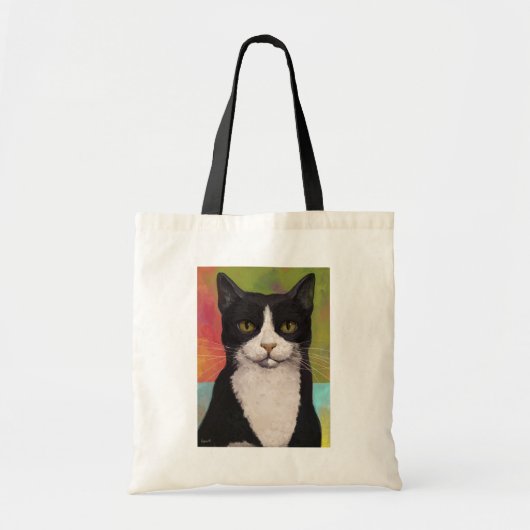 Colorful Tuxedo Cat Tote Bag (Voorkant)