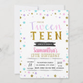Colorful tween to teen party call kaart (Voorkant)