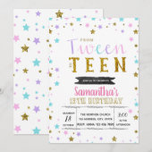 Colorful tween to teen party call kaart (Voorkant / Achterkant)