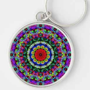 Colorful Twelve Point Kaleidoscope Mandala Sleutelhanger