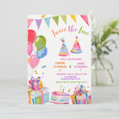 Colorful Twice the Fun Sibling Birthday  Kaart (Staand voorkant)