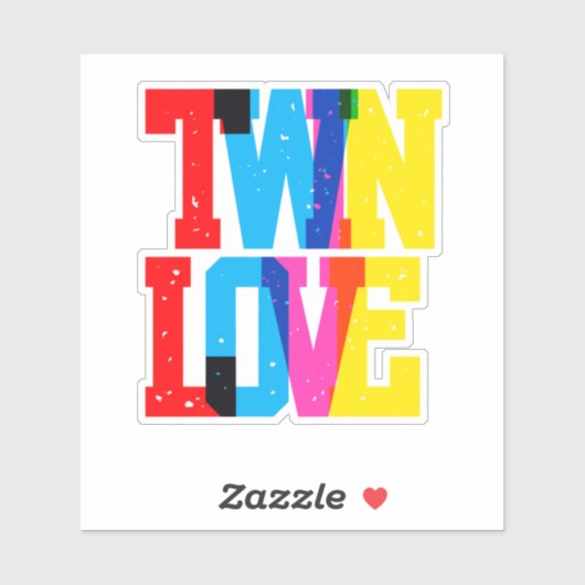 Colorful Twin Love Sticker  (Vel)