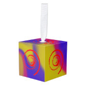 Colorful Twirls on Smudge Cube Ornament (Voorkant hoekig)