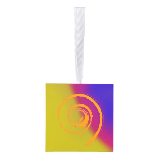 Colorful Twirls on Smudge Cube Ornament (Rechts)