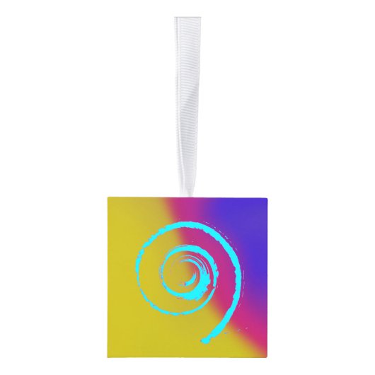 Colorful Twirls on Smudge Cube Ornament (Rechts)