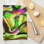 Colorful twisted cutouts limoen.., genoteerde kras theedoek (Quarter Fold)