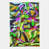 Colorful twisted cutouts limoen.., genoteerde kras theedoek (Verticaal)
