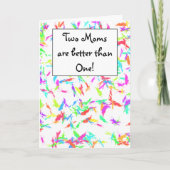 Colorful Two Moms Moederdag Kaart (Voorkant)