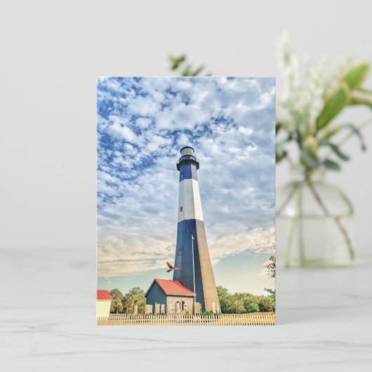 Colorful Tybee Lighthouse Souvenir Note Kaart (Staand voorkant)