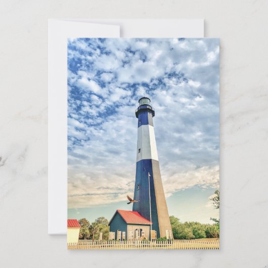 Colorful Tybee Lighthouse Souvenir Note Kaart (Voorkant)