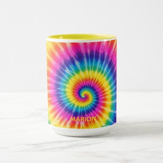 Colorful Tye-Dye Custom Name Gift Mok (Midden)