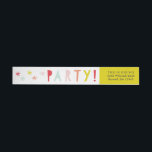 Colorful Type Kids Birthday Party Return Address<br><div class="desc">A fun,  bright party return address label featuring hand drawn elements and an unexpected rainbow of modern coconto. Perfect for party uitnodigingen. Look for coordinating items like stamps,  uitnodigingen,  thank you note and more in the entire Confetti bash collection by Stacey Meacham below.</div>