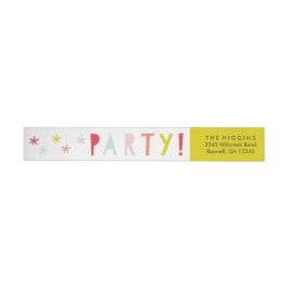 Colorful Type Kids Birthday Party Return Address